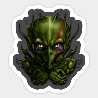 strange alien warrior Sticker